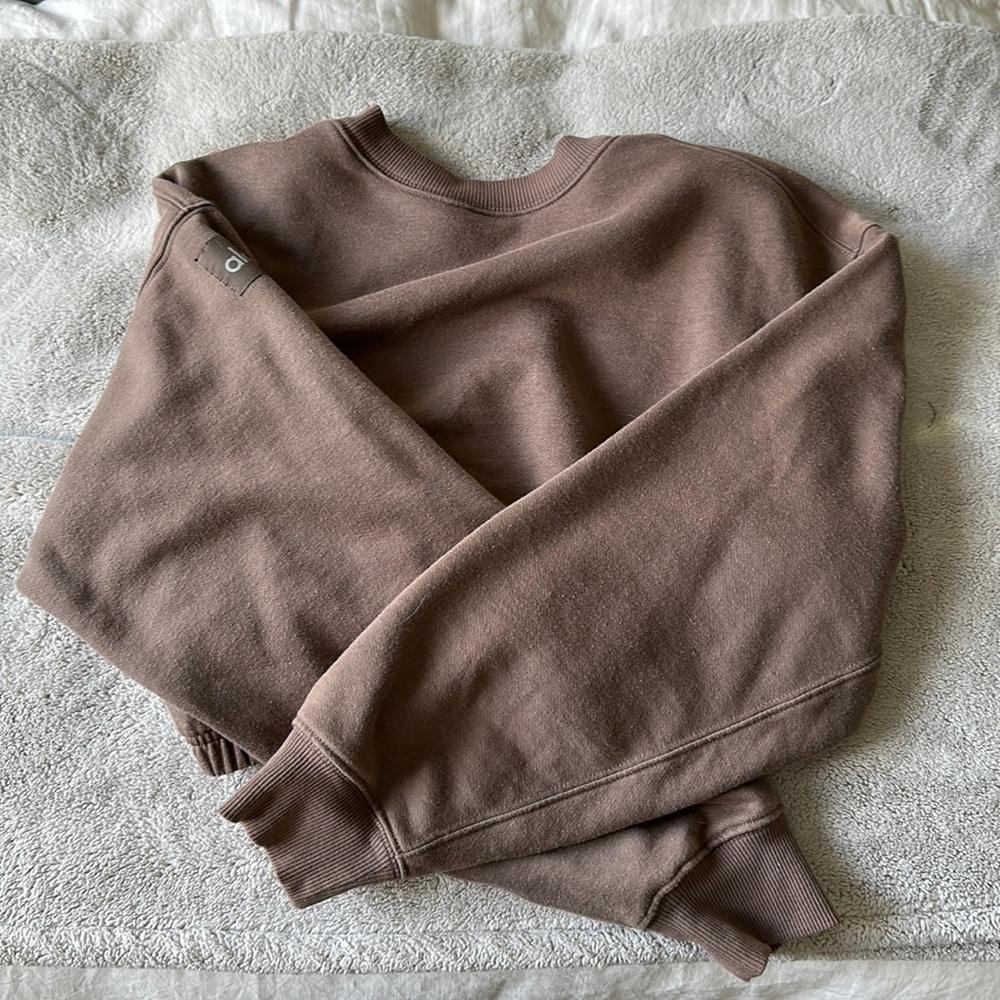 ALO Yoga Brown Crew Neck Sweater